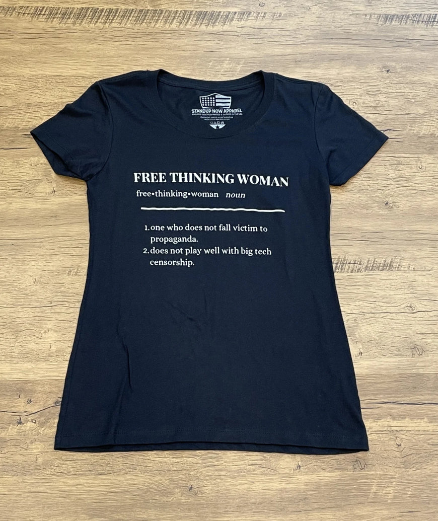 FREE THINKING WOMAN CREW NECK T-SHIRT